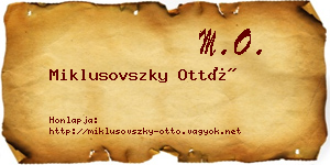 Miklusovszky Ottó névjegykártya